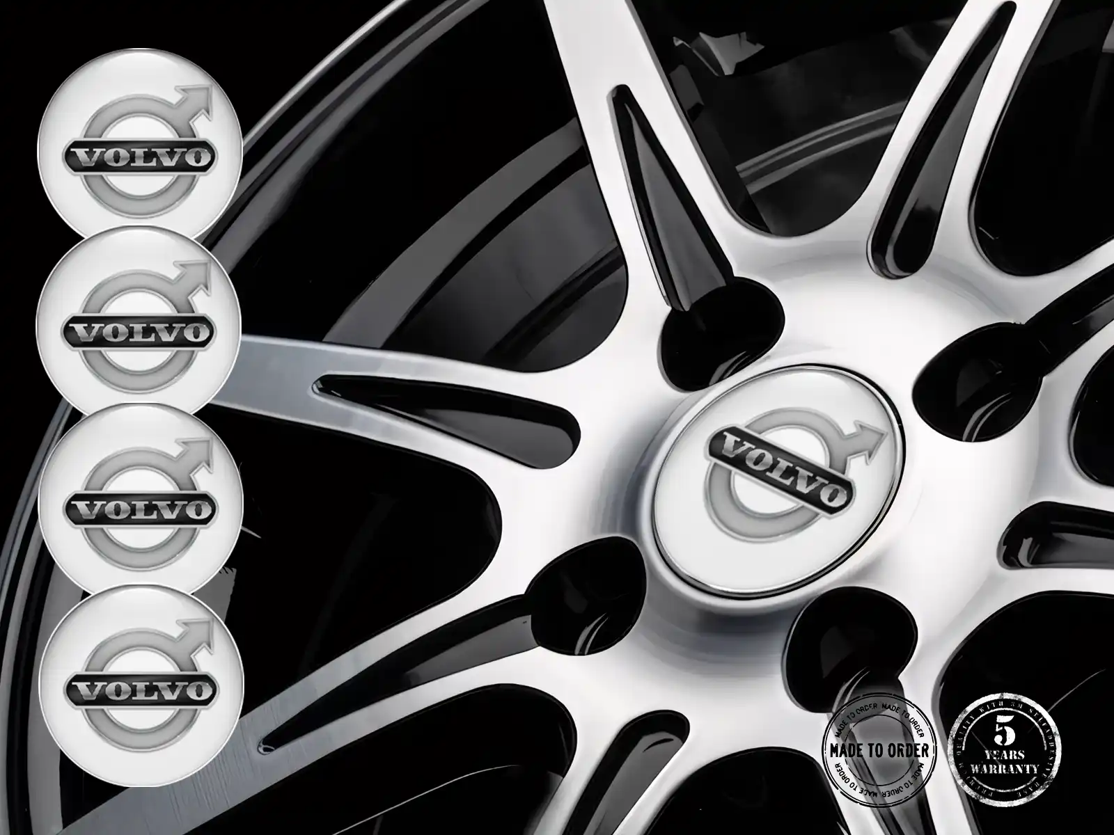 Volvo Calcomanías de Aro Estilo Insignias de Rueda Lujo
